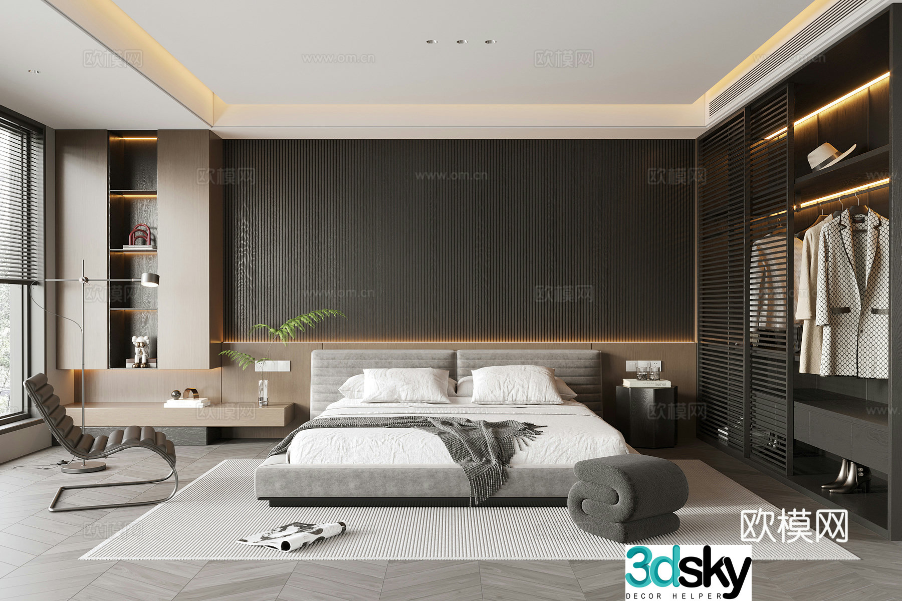 Modern Italian bedroom 3d model