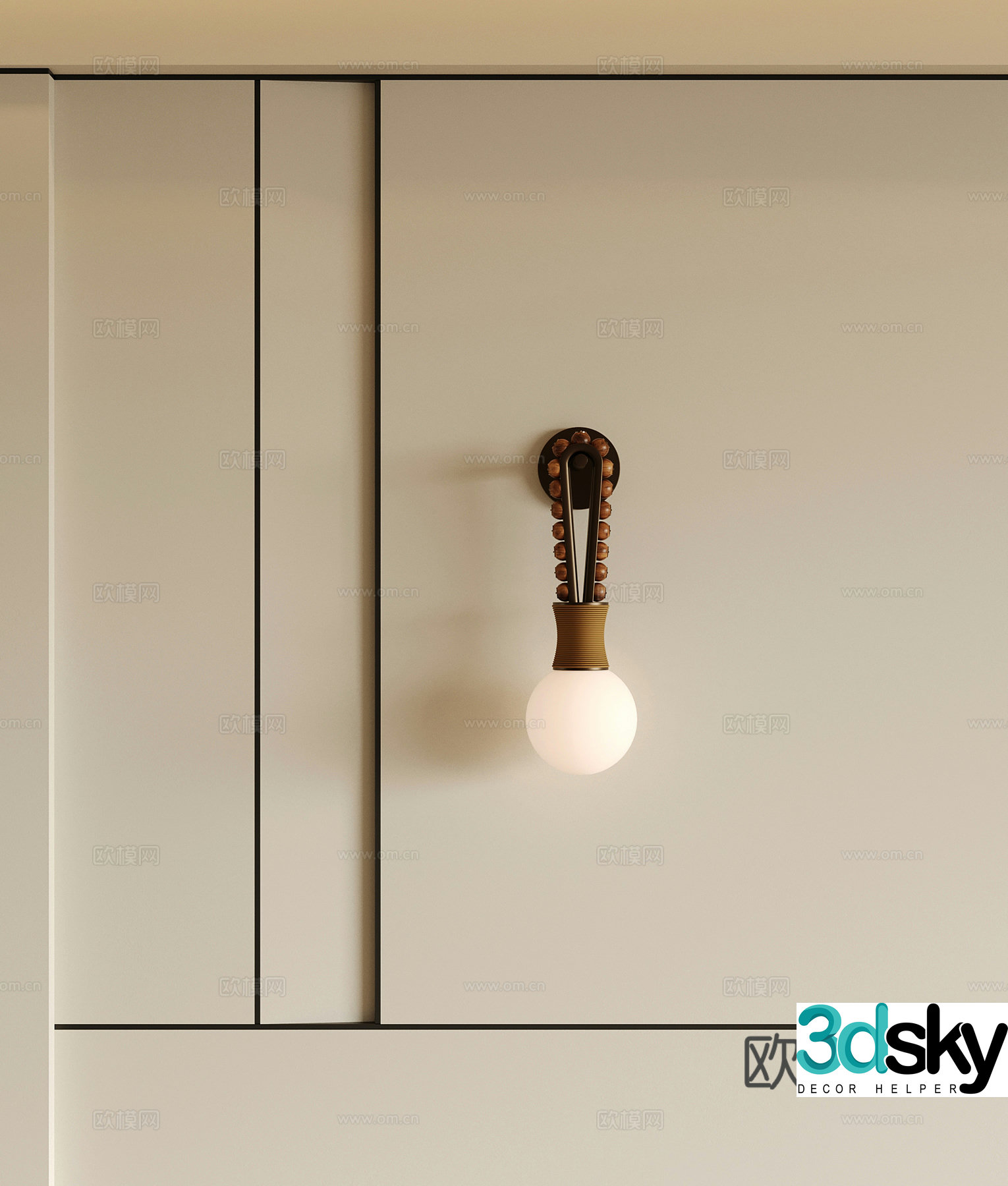 Wall lamp French retro style wall lamp 3d model