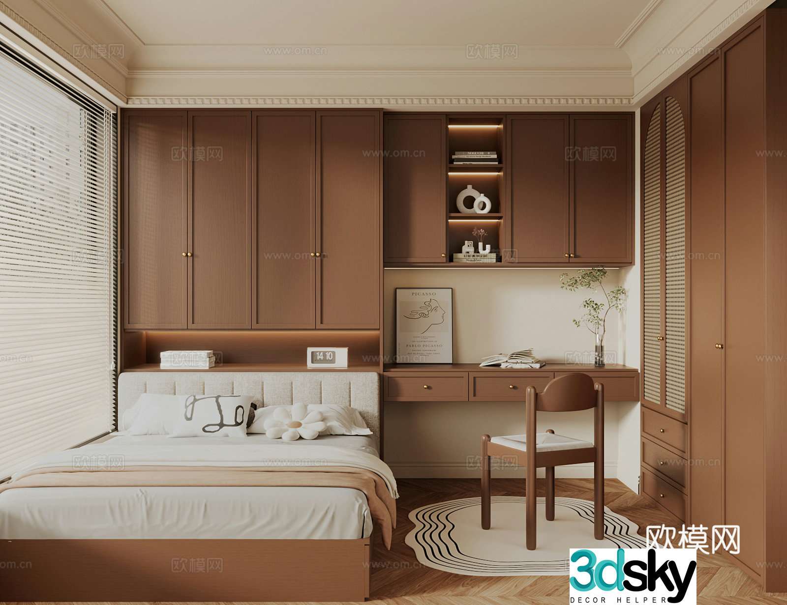 Middle style tatami bedroom 3d model