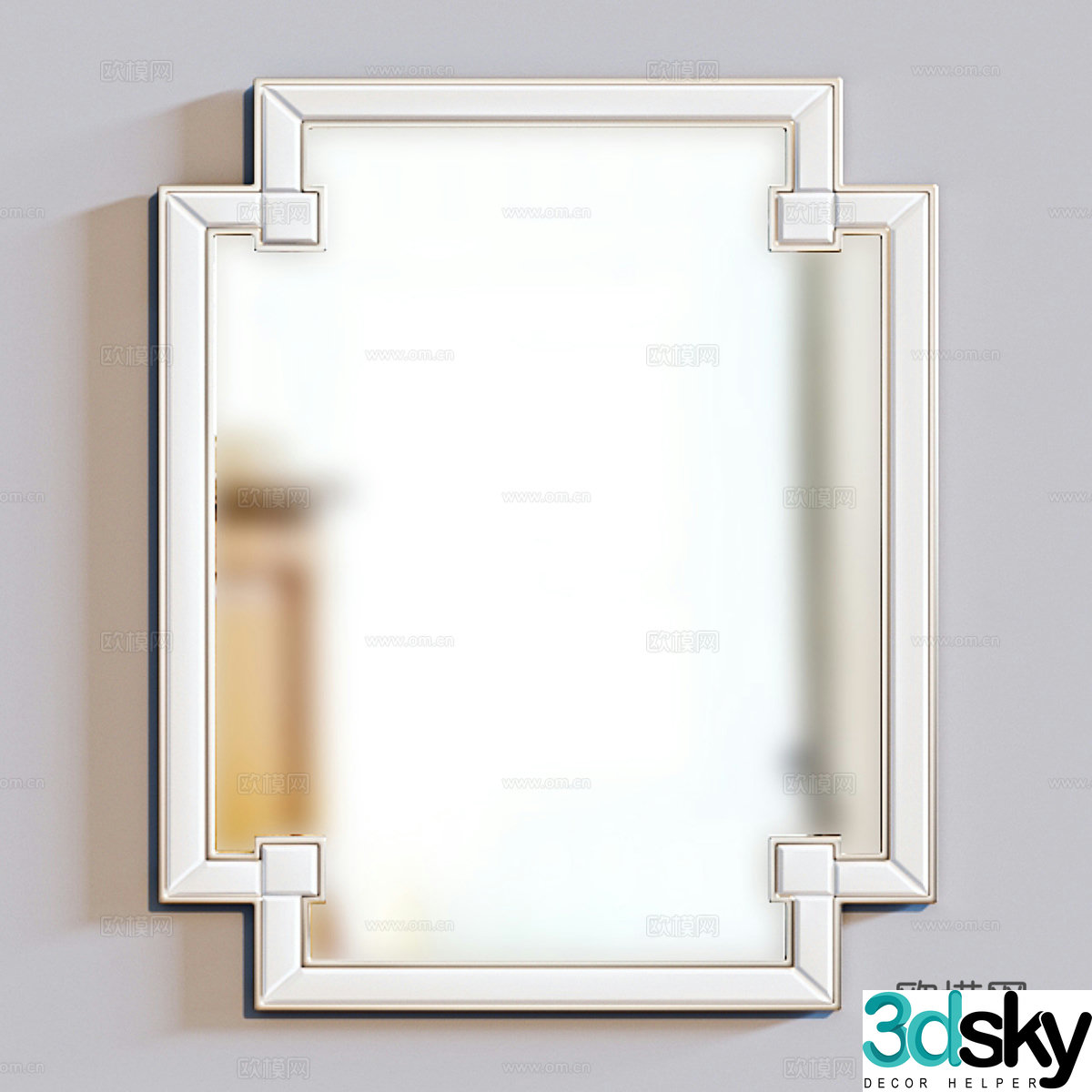 New Chinese style light luxury decorative mirror 3D model