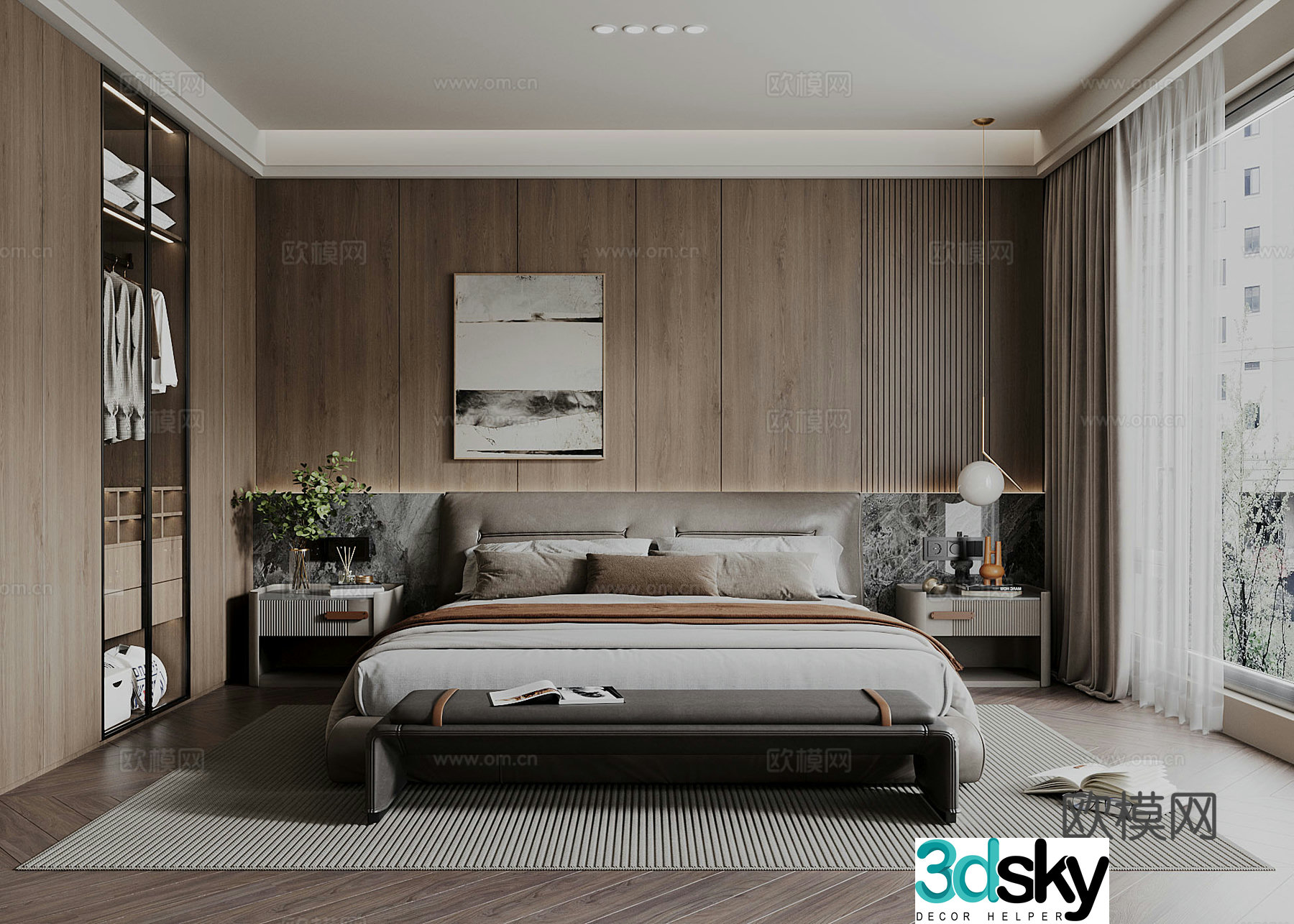 Modern Italian bedroom 3d model