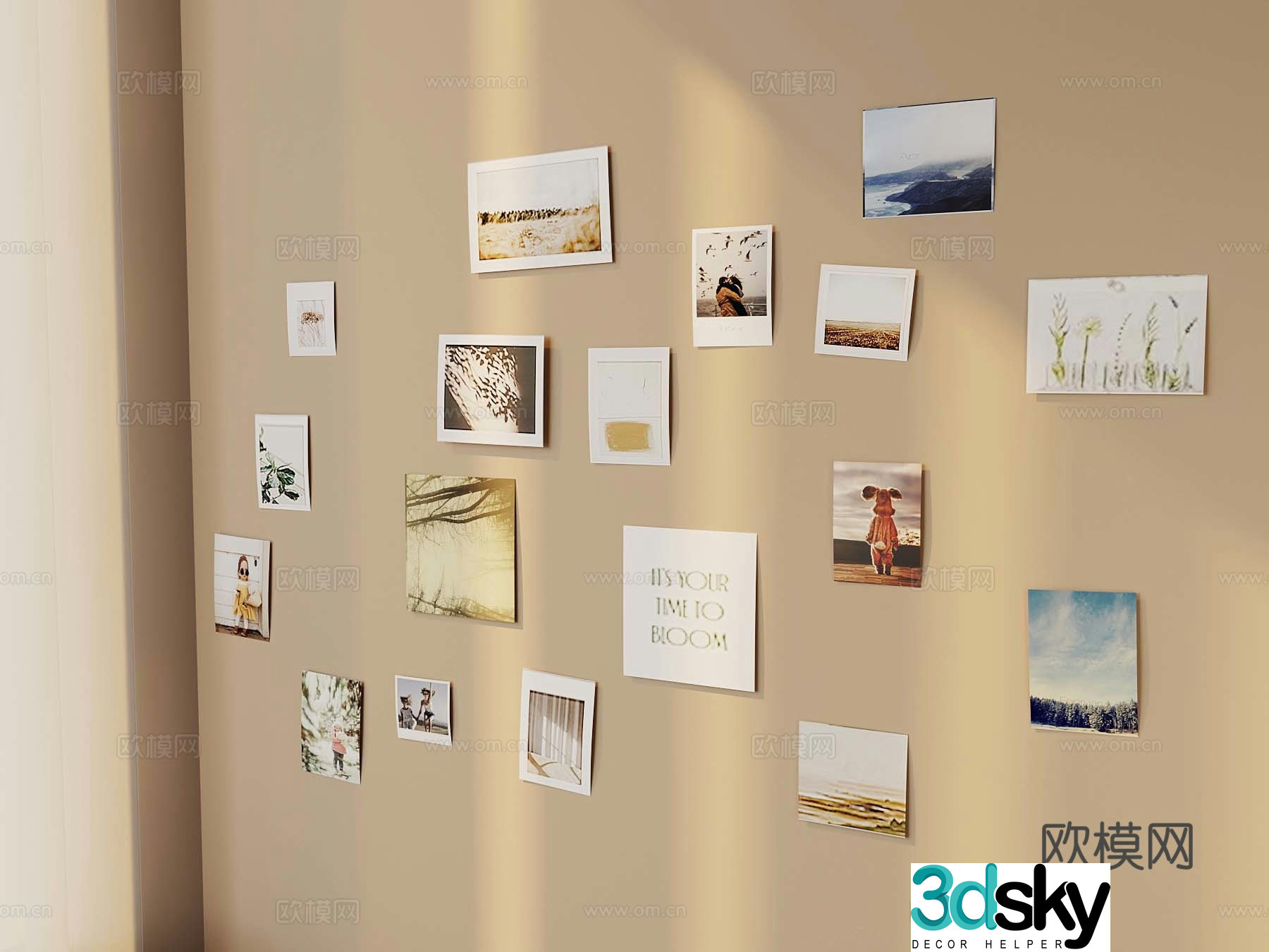 Modern photo wall 3d model