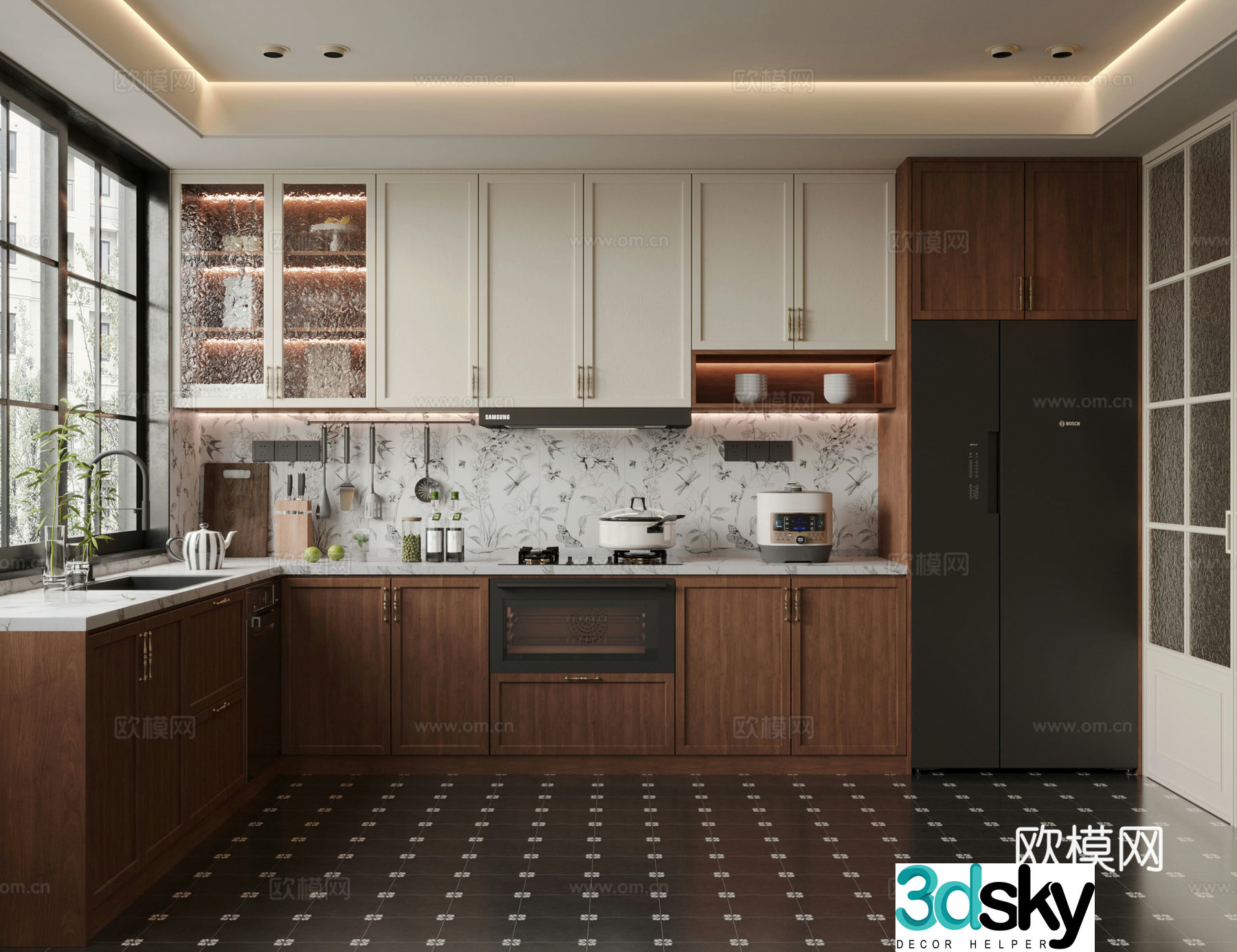 French medieval style kitchen 3d model