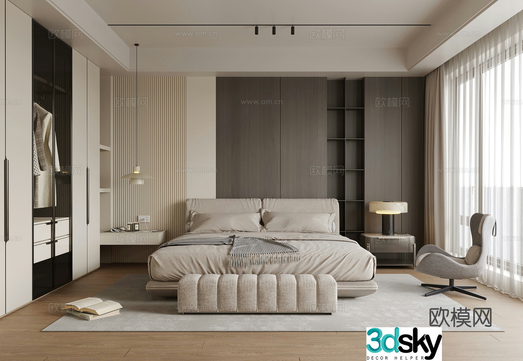 Modern Italian bedroom 3d model