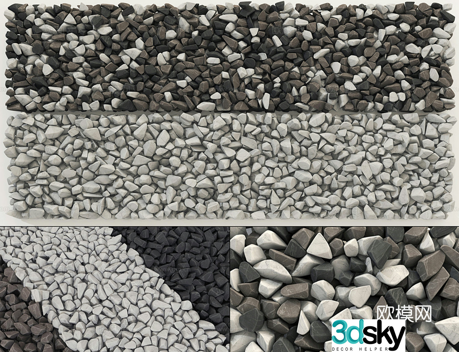 Garden floor stone 3d model
