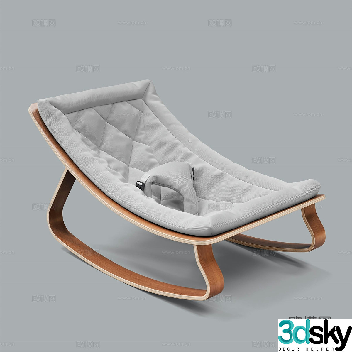 Modern Nordic baby rocking chair 3d model