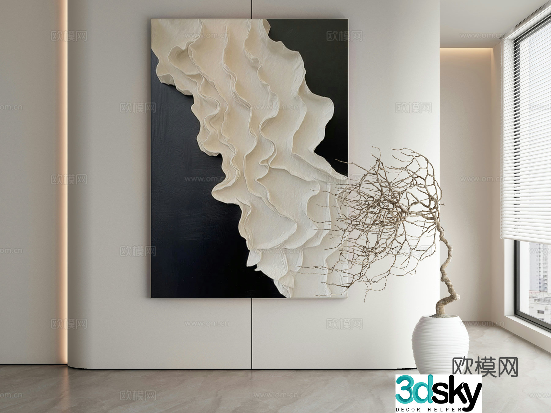 Modern Wasabi Hanging Painting Oil Painting 3D Model