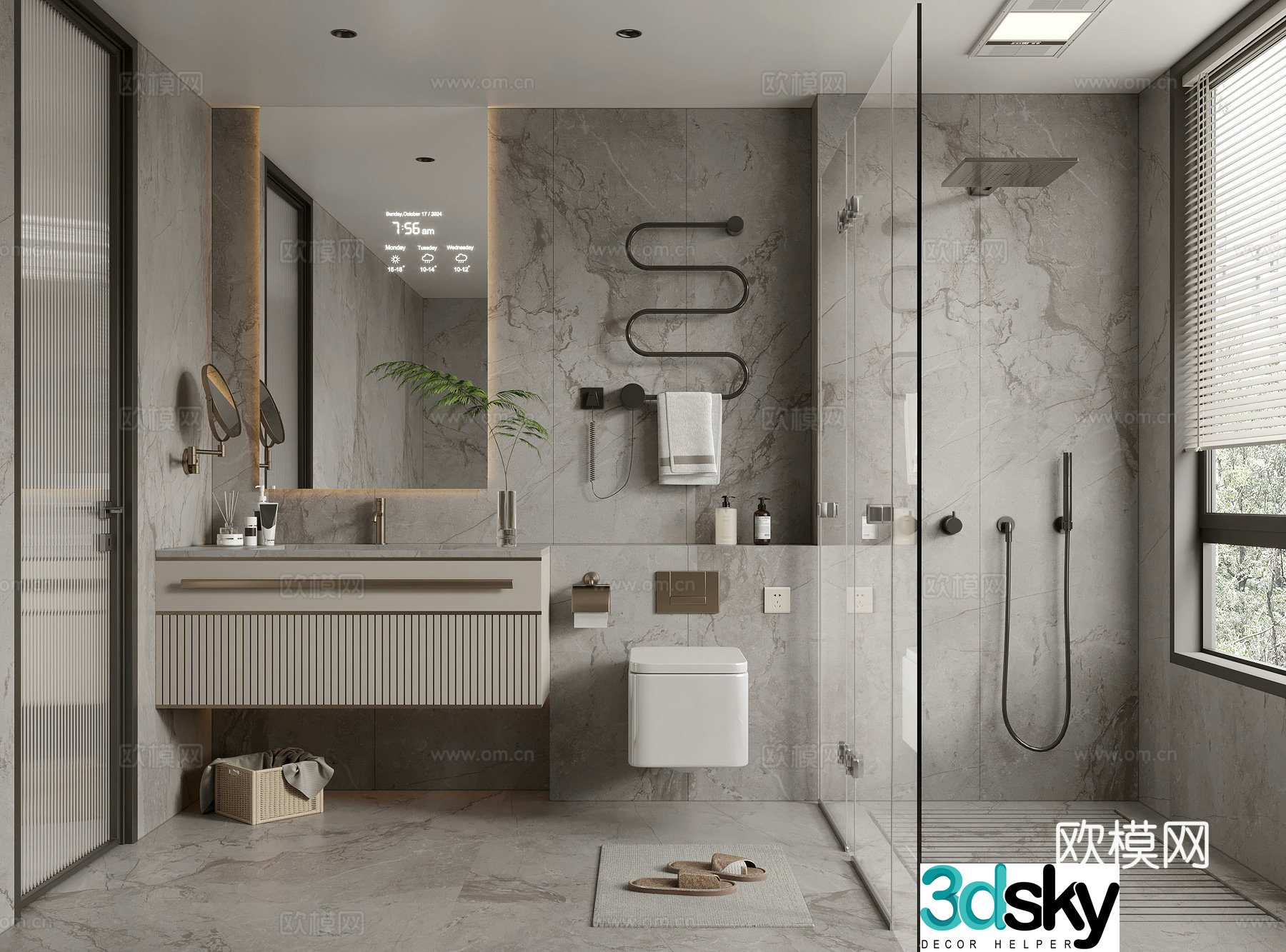 Modern Italian bathroom 3d model