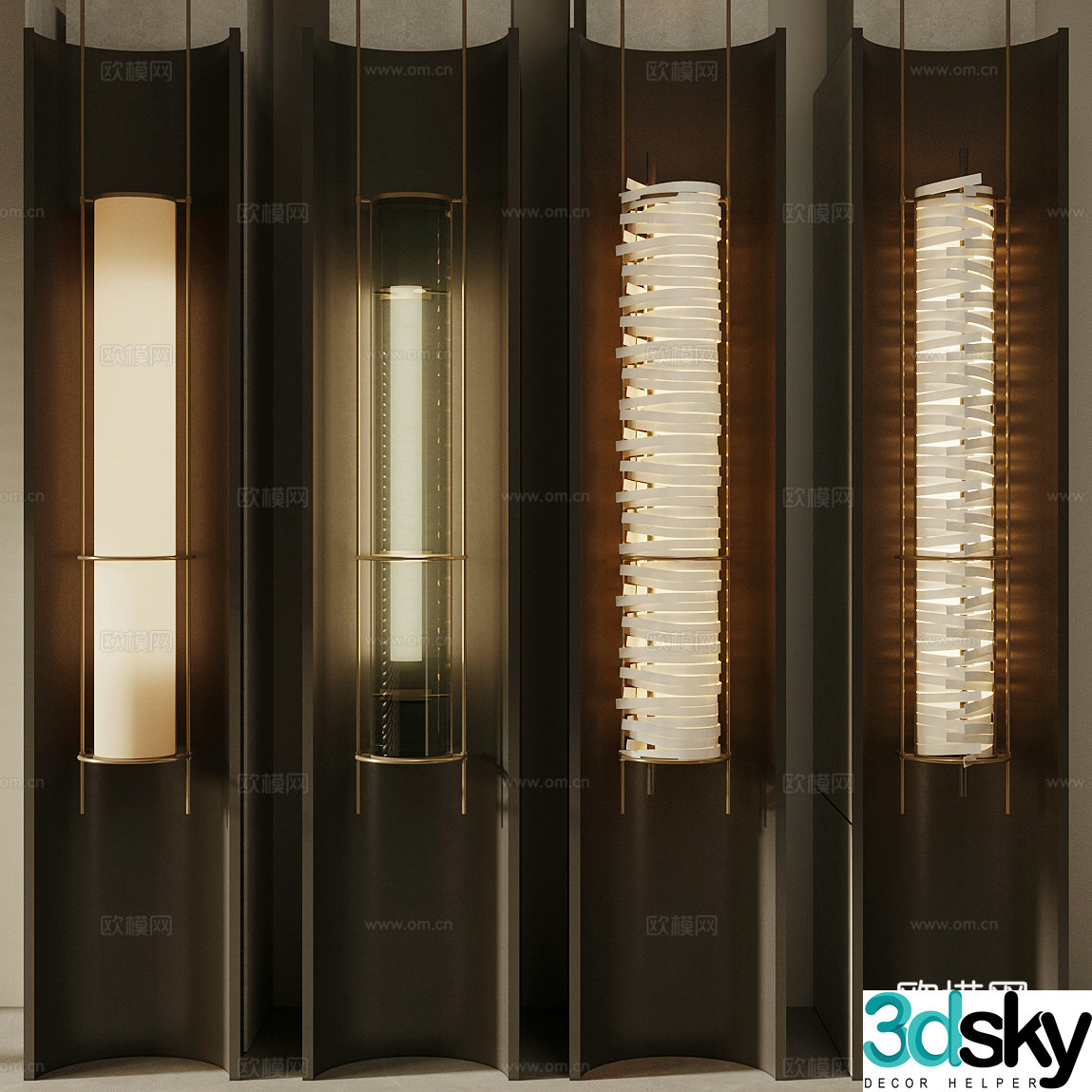 Modern light luxury wall lamp Light luxury Italian wall lamp Metal wall lamp Long strip wall lamp Aisle wall lamp 3D model