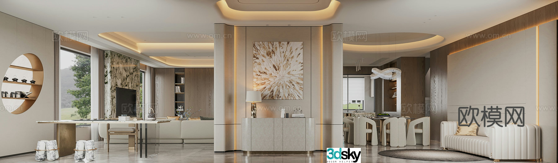 Italian entrance hallway foyer 3D model