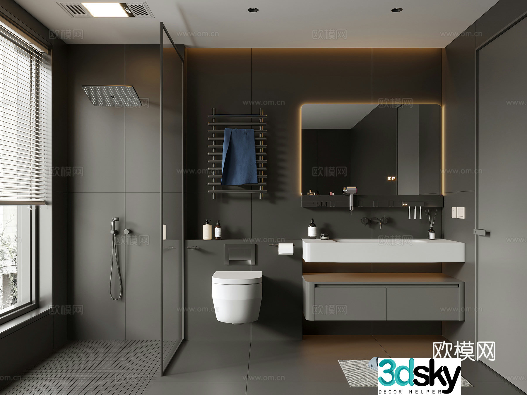 Modern Italian bathroom 3d model