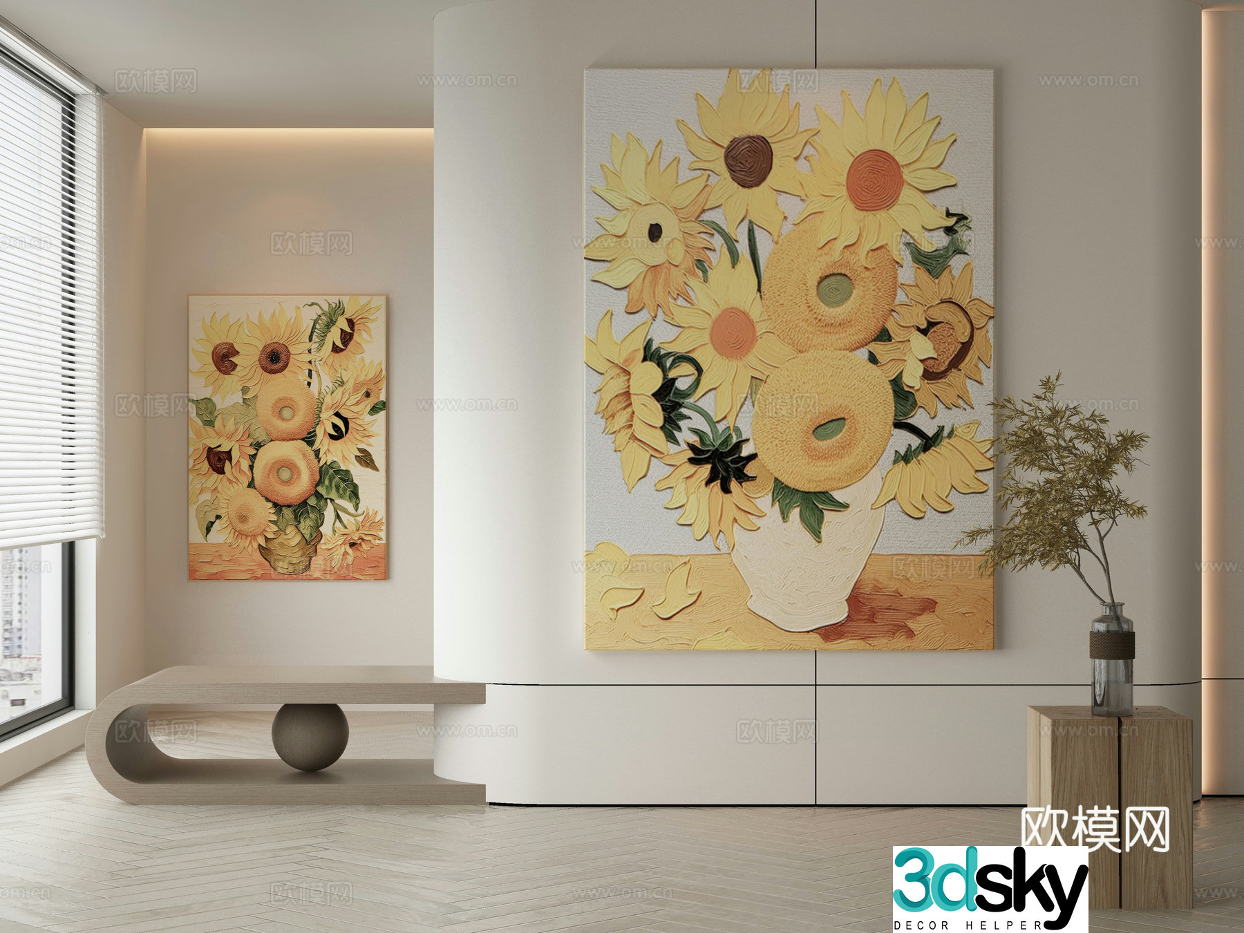 Modern Wasabi Hanging Painting Oil Painting 3D Model
