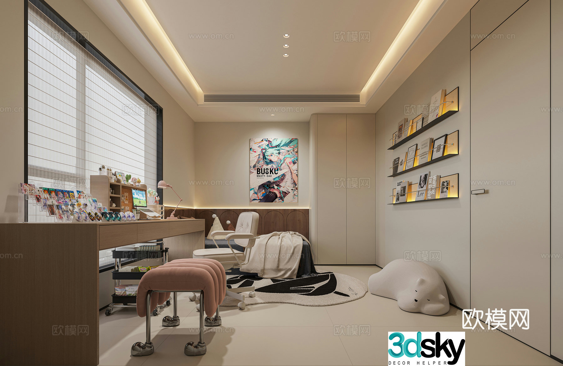 Modern children’s room 3d model