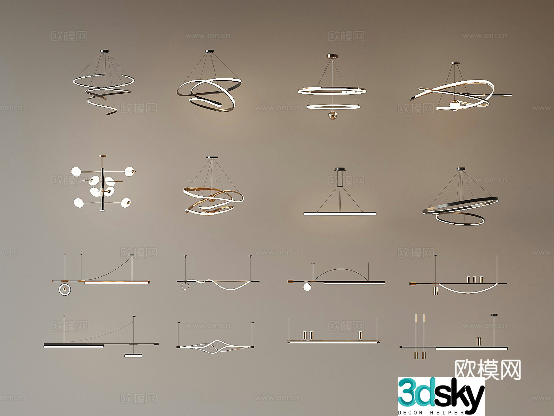 Modern chandelier 3d model