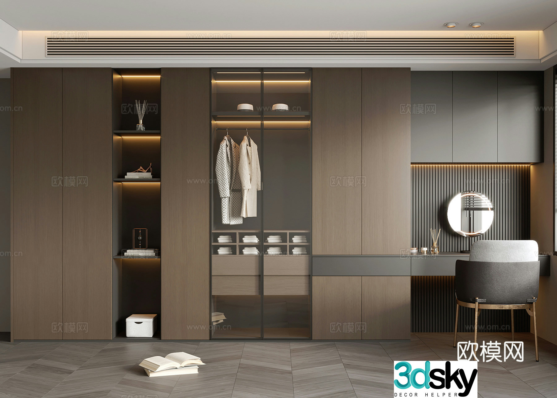 Modern Italian wardrobe 3d model