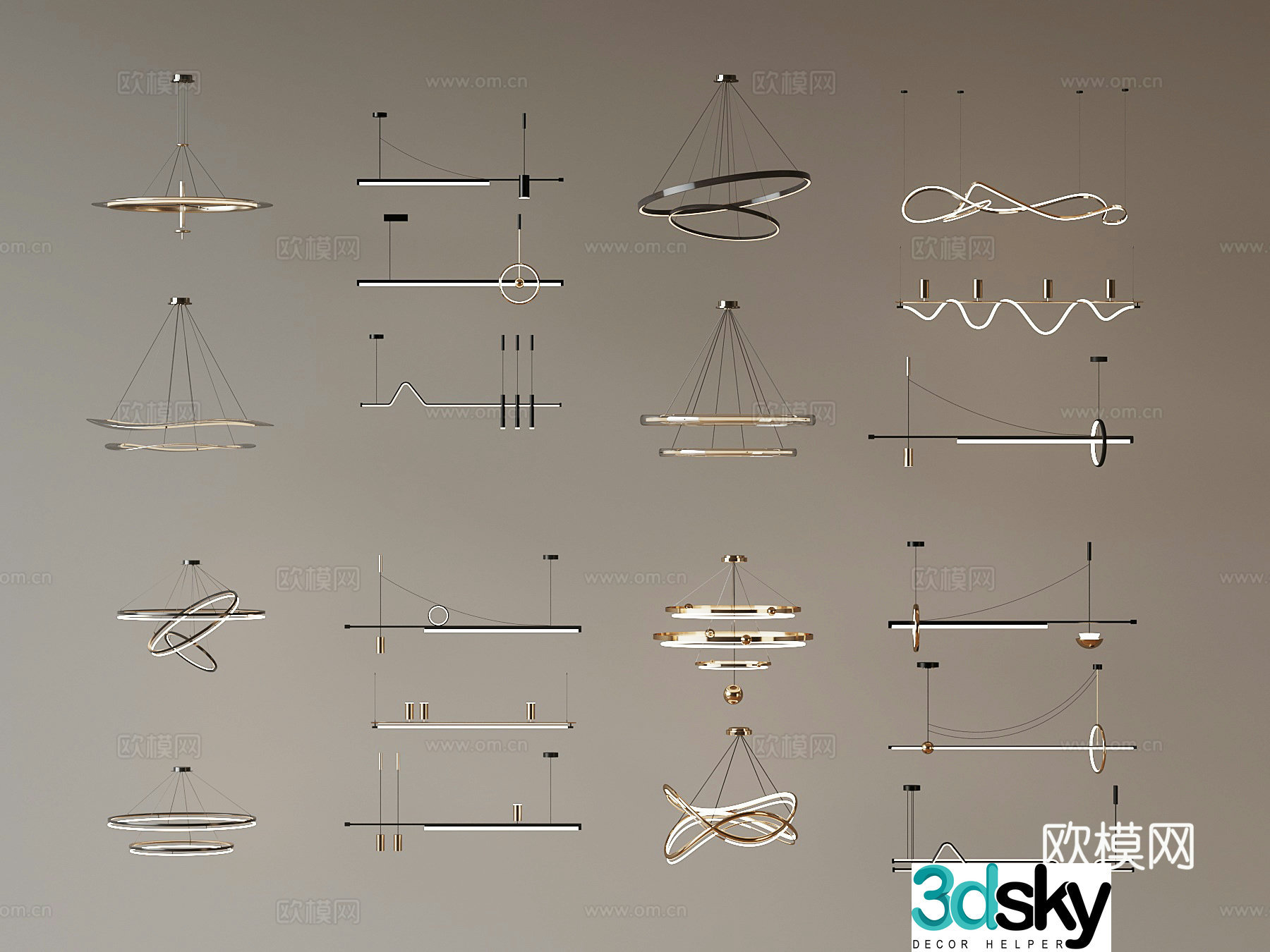 Modern chandelier 3d model