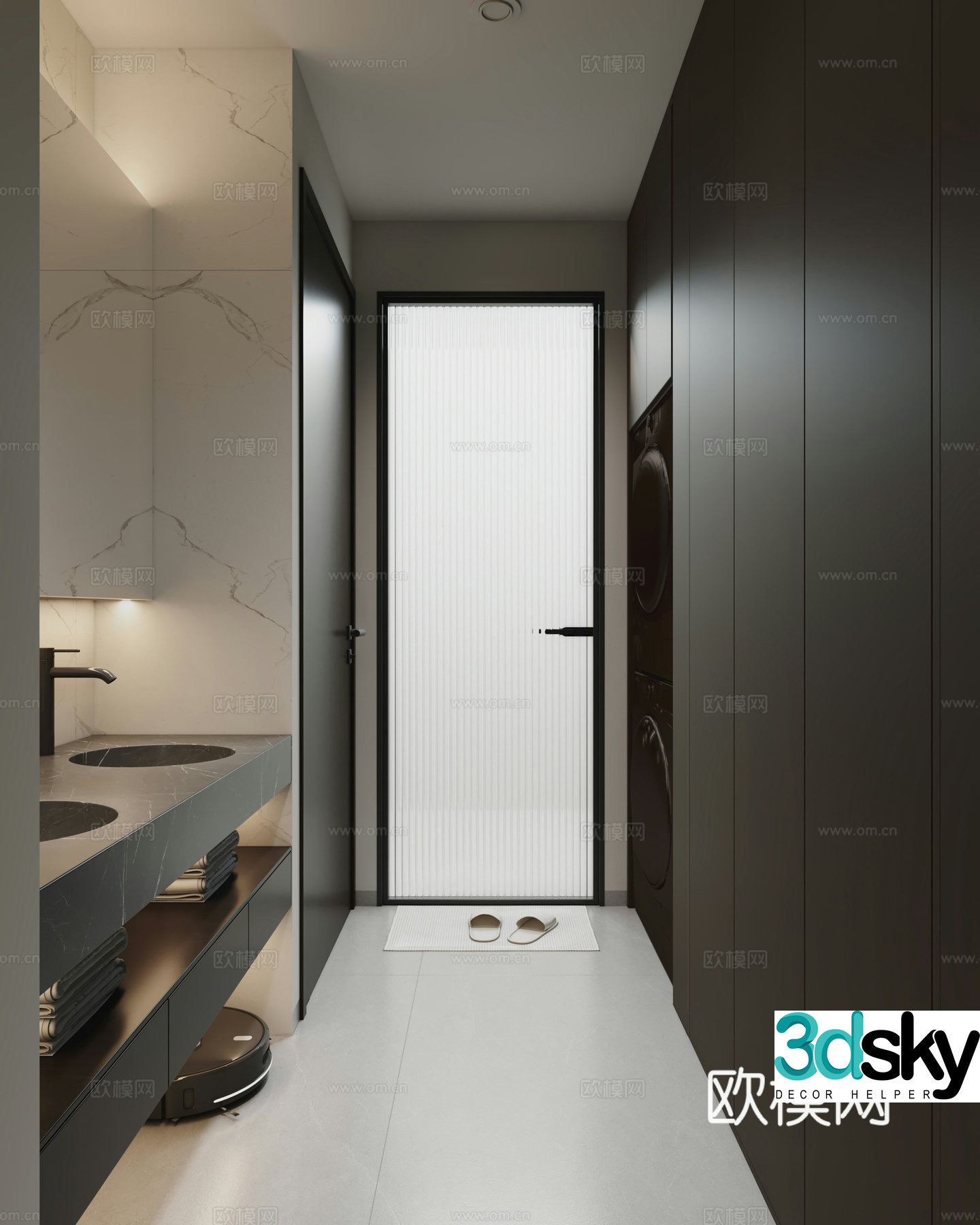 Modern bathroom Minimalist bathroom Italian bathroom 3D model