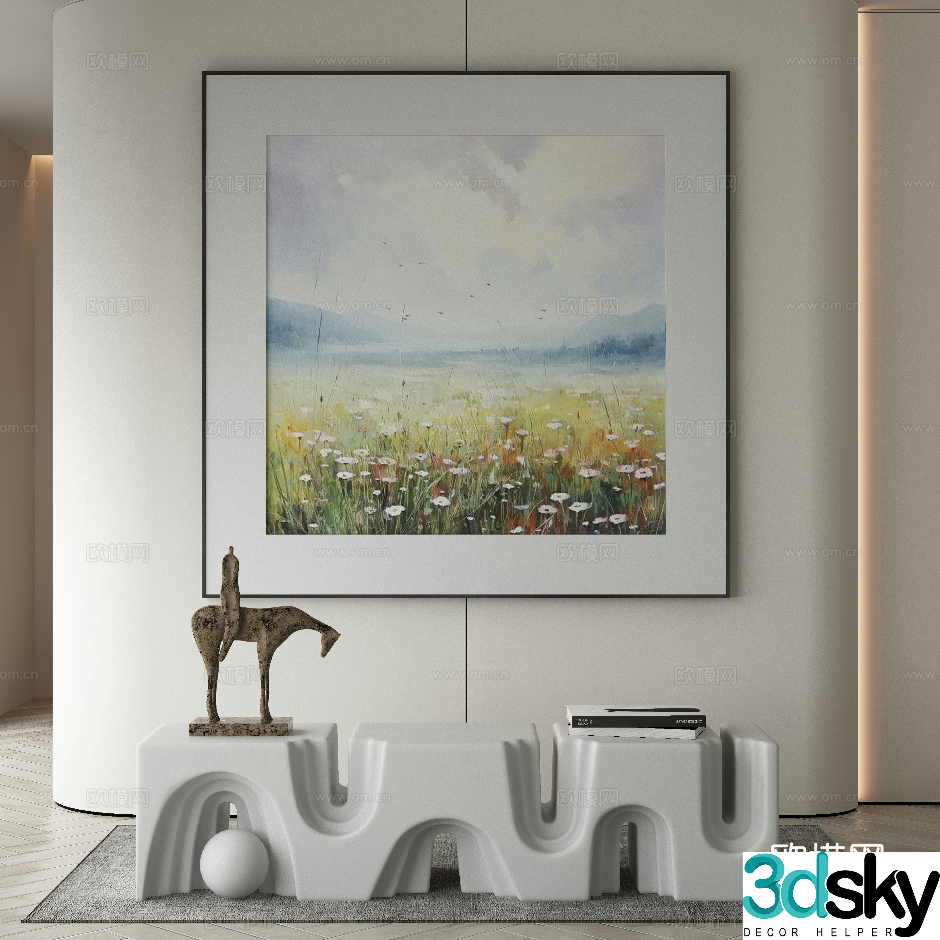 Modern Wasabi Hanging Painting Oil Painting 3D Model