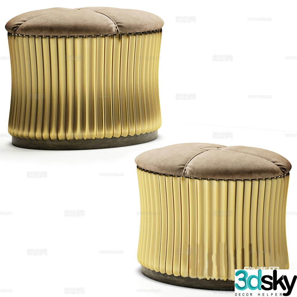 stool soft stool wearing shoes 3d model