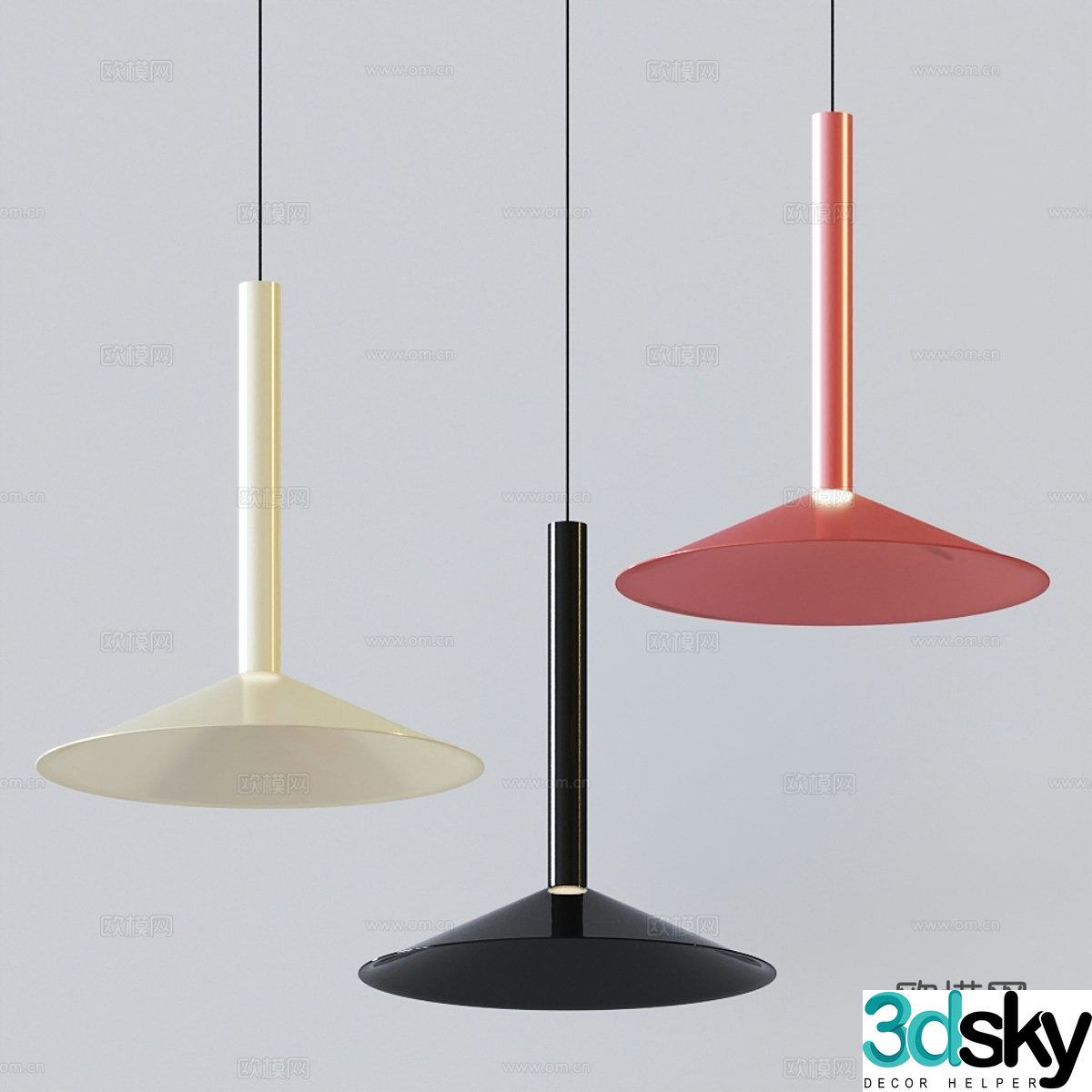 Modern minimalist decorative chandelier 3d model