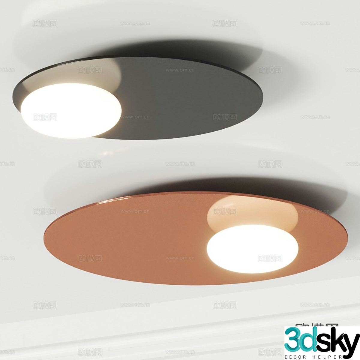 Modern light luxury ceiling light 3D model