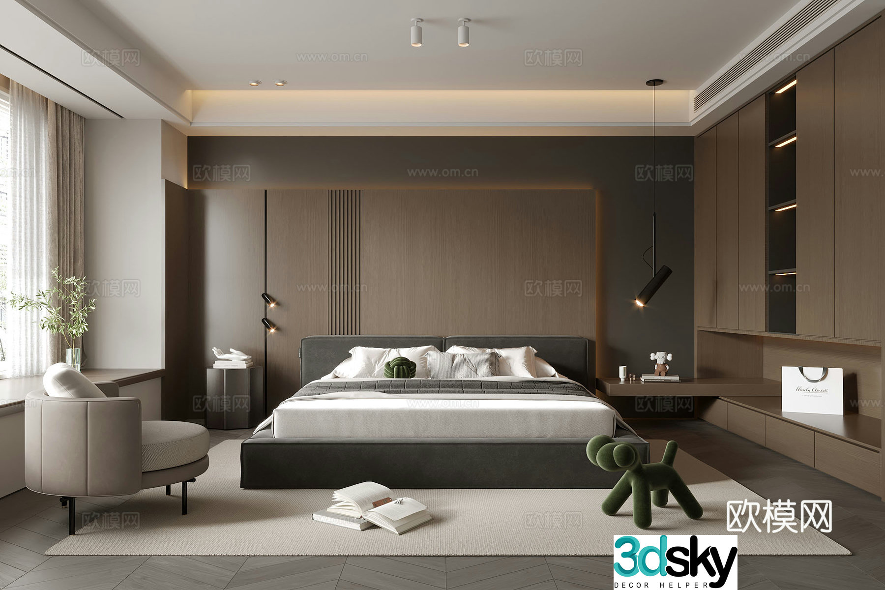 Modern Italian bedroom 3d model