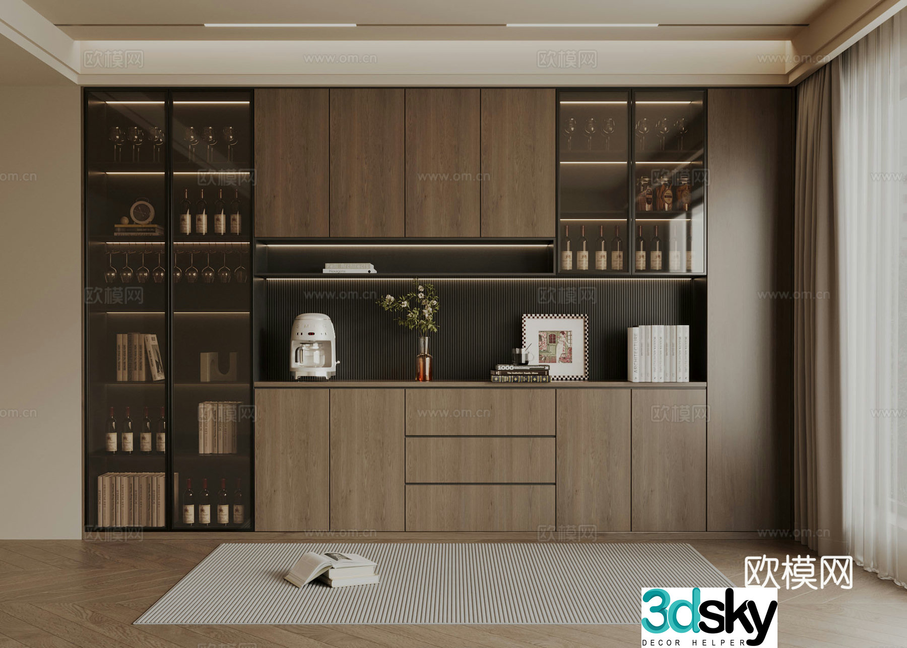 Modern Italian wine cabinet 3D model