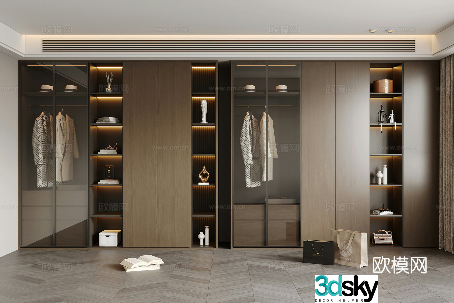 Modern Italian wardrobe 3d model