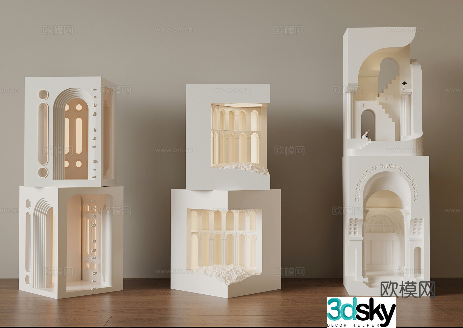 Modern gypsum lamp gypsum wall lamp 3d model