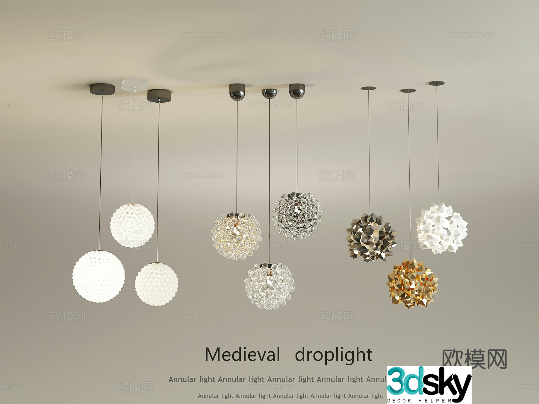 Modern small chandeliers 3d model