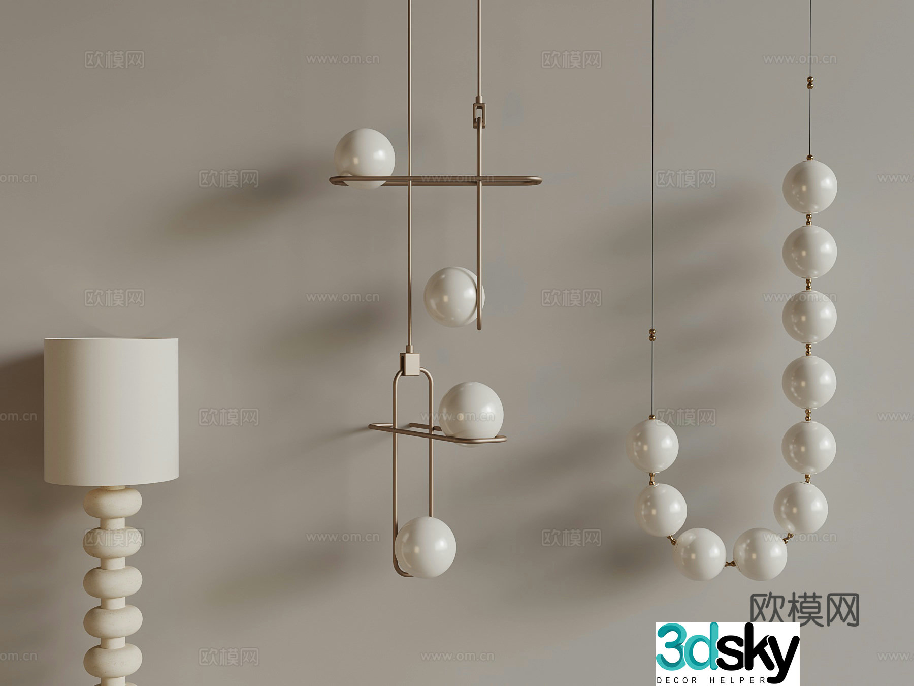 Chandelier French nightstand chandelier 3d model