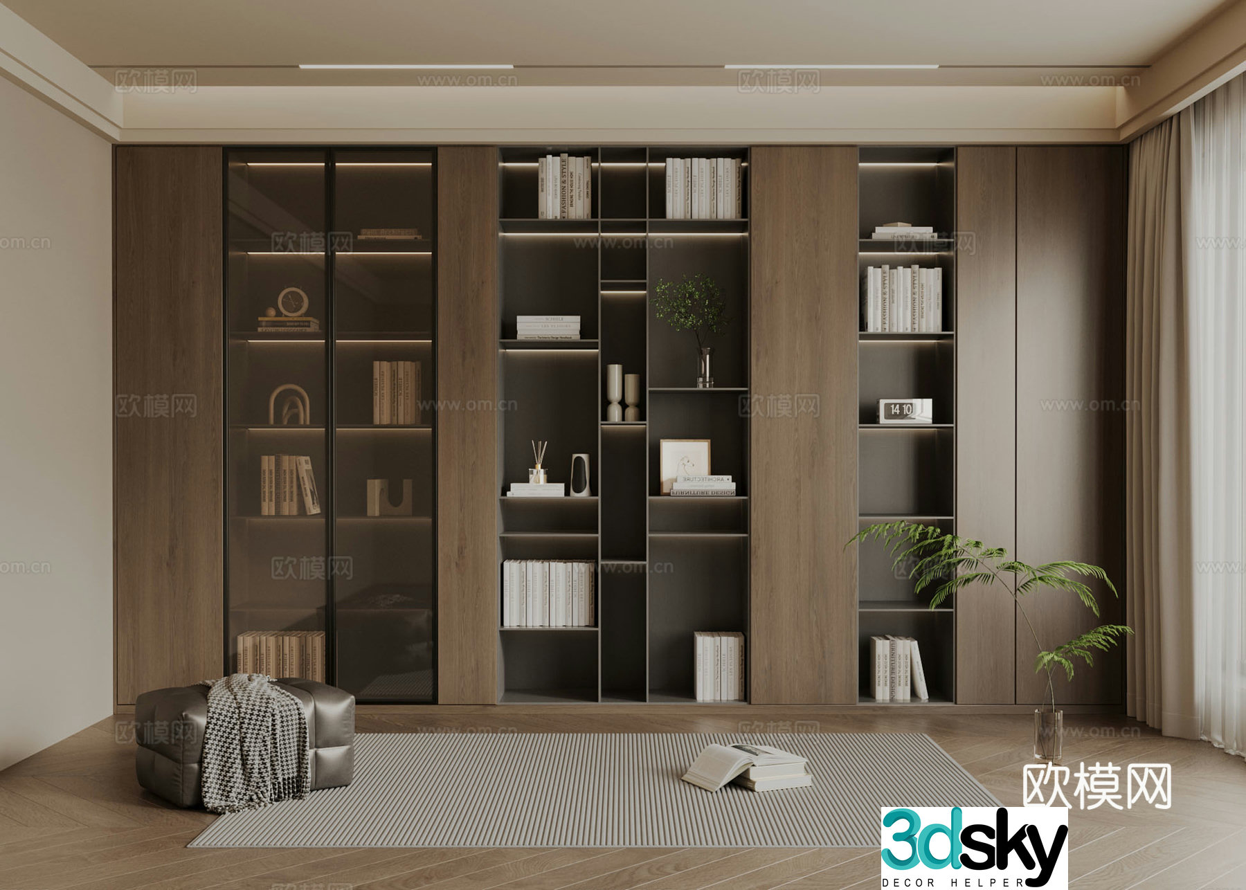 Modern Italian bookcase 3d model