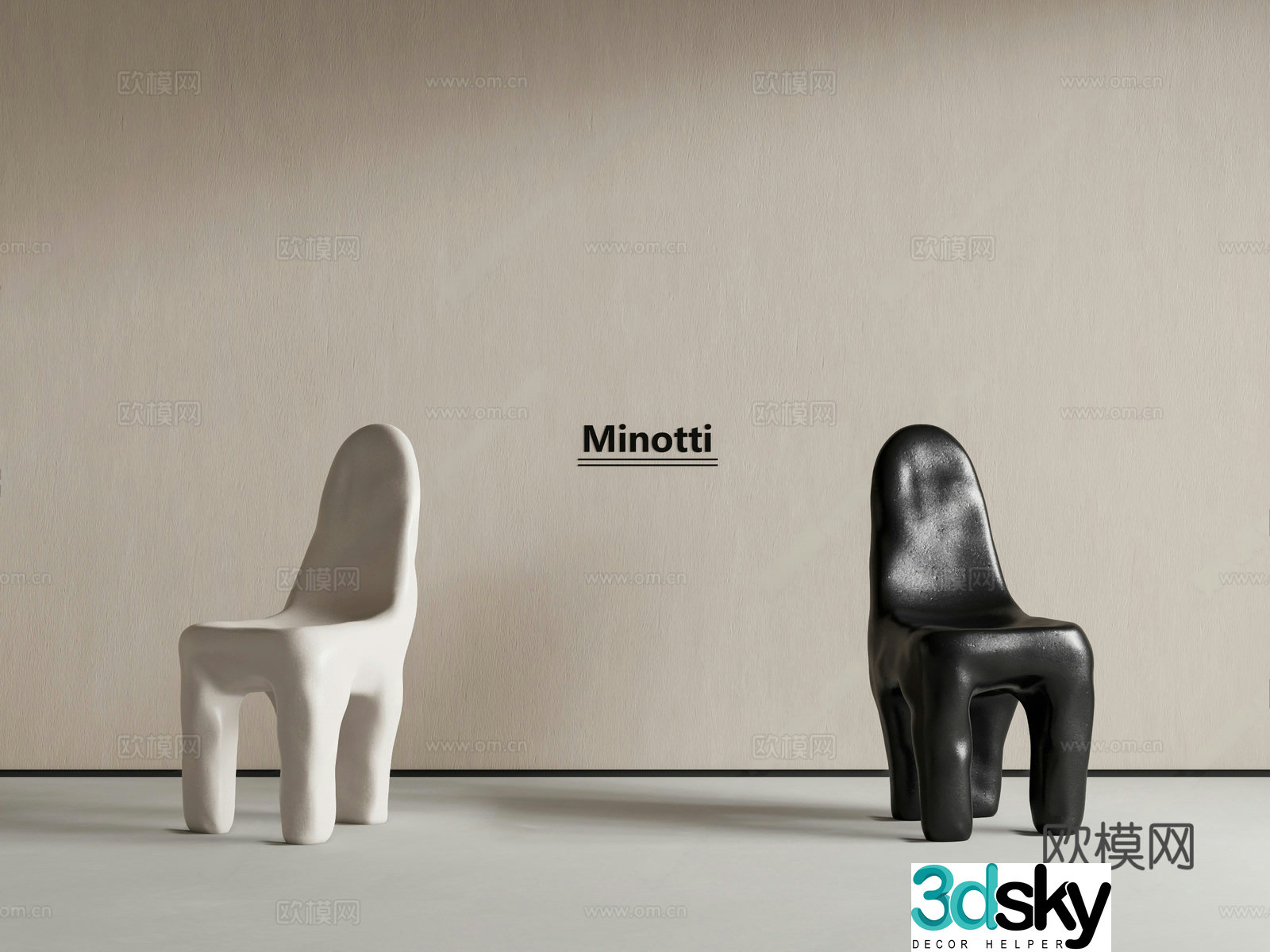 Wasabi Medium-old Dining Chair Wasabi Style Dining Chair Acrylic Dining Chair Special Dining Chair 3D Model