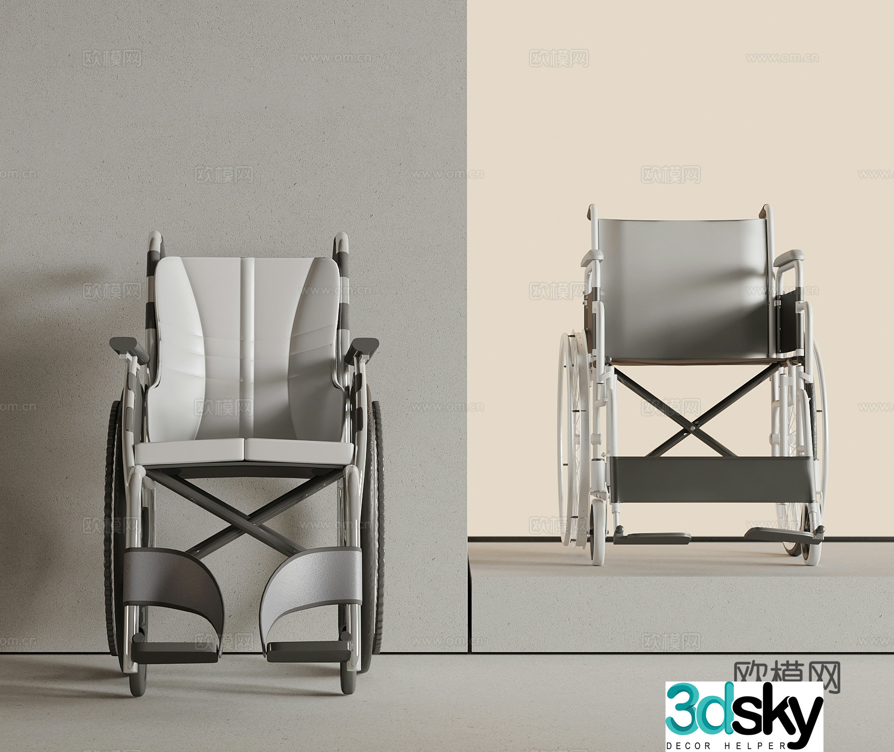 Medical equipment modern wheelchair 3d model