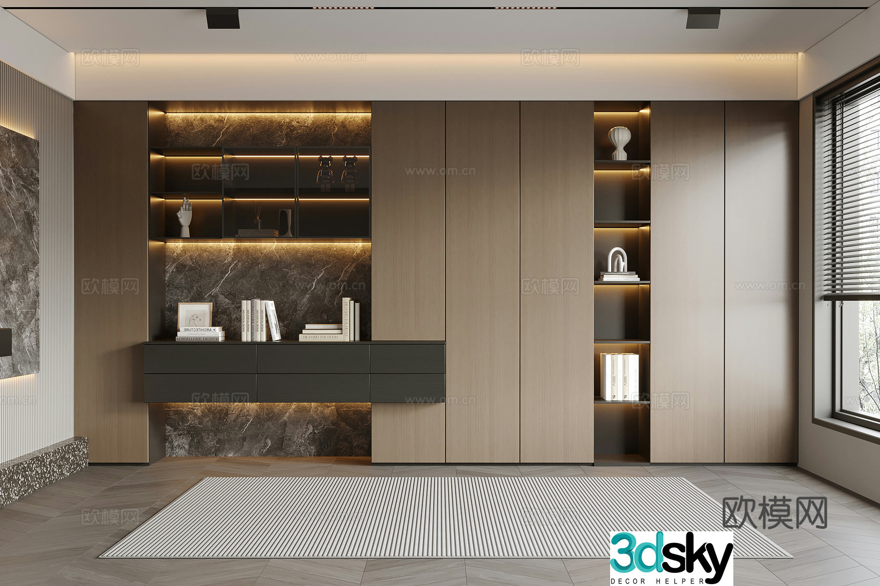 Modern Italian bookcase 3d model