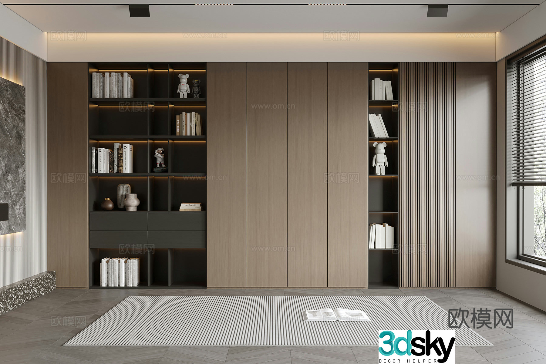 Modern Italian bookcase 3d model