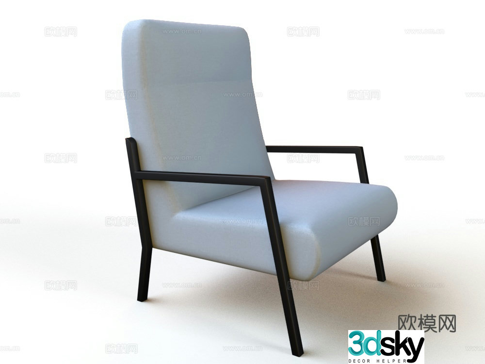 Simple European leisure chair casual single sofa chair 3d model