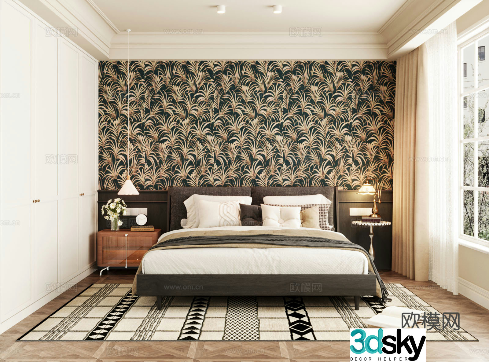 Middle-aged bedroom 3d model
