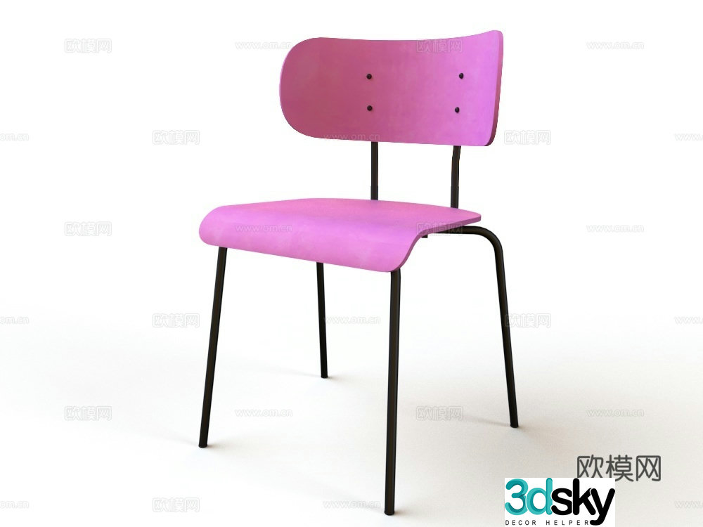 Nordic leisure chair dining chair 3d model