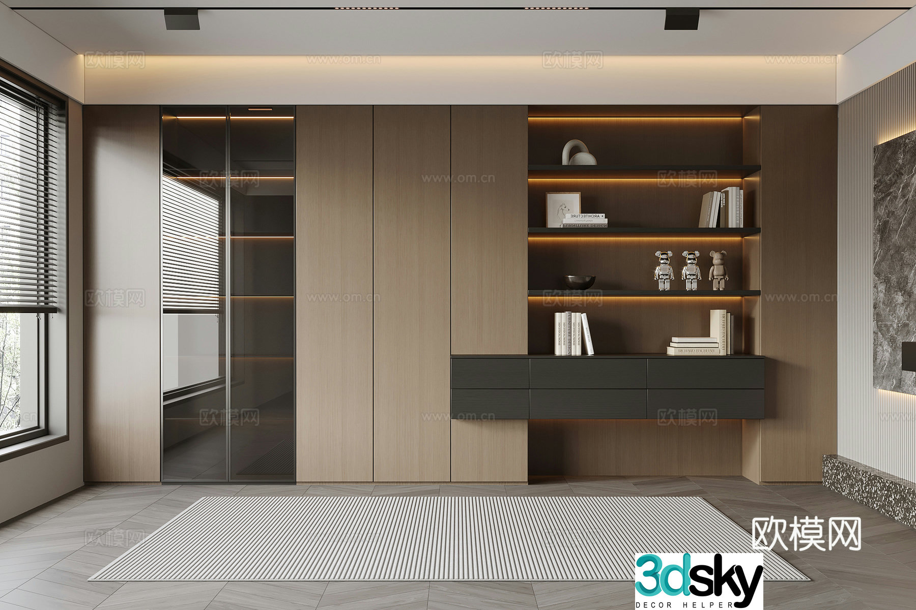 Modern Italian bookcase 3d model