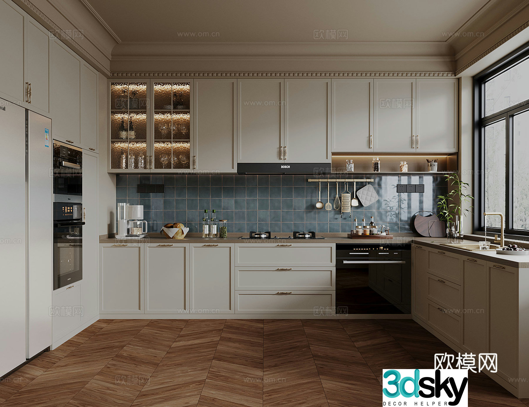 French medieval style kitchen 3d model