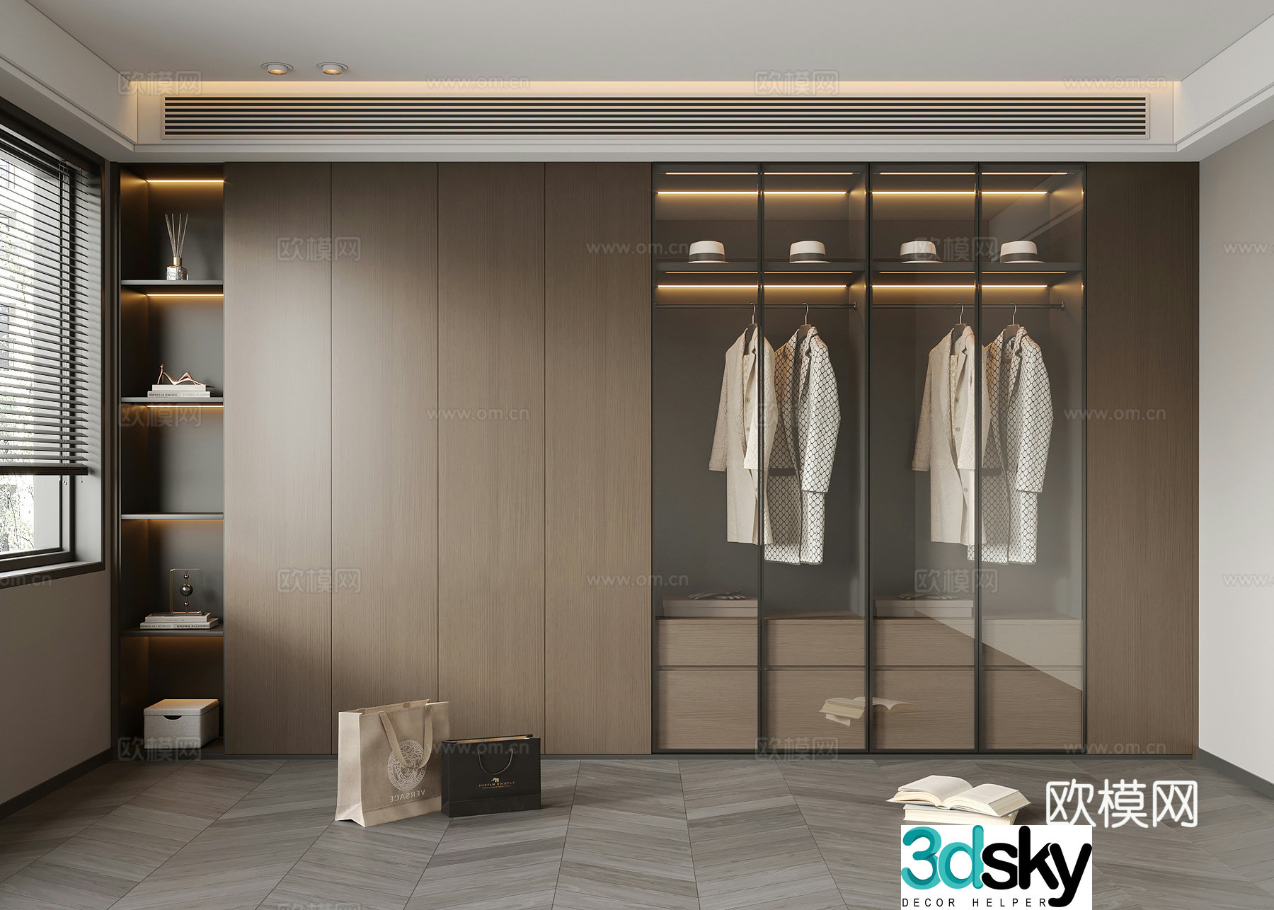 Modern Italian wardrobe 3d model