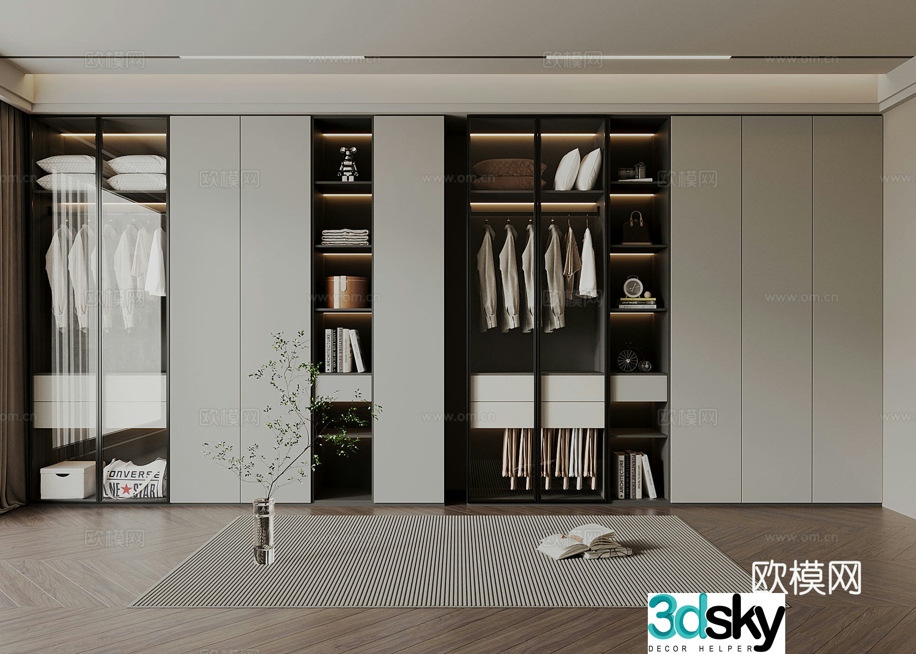 Modern Italian wardrobe 3d model
