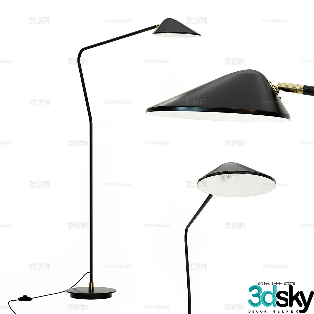 Modern minimalist floor lamp 3d model