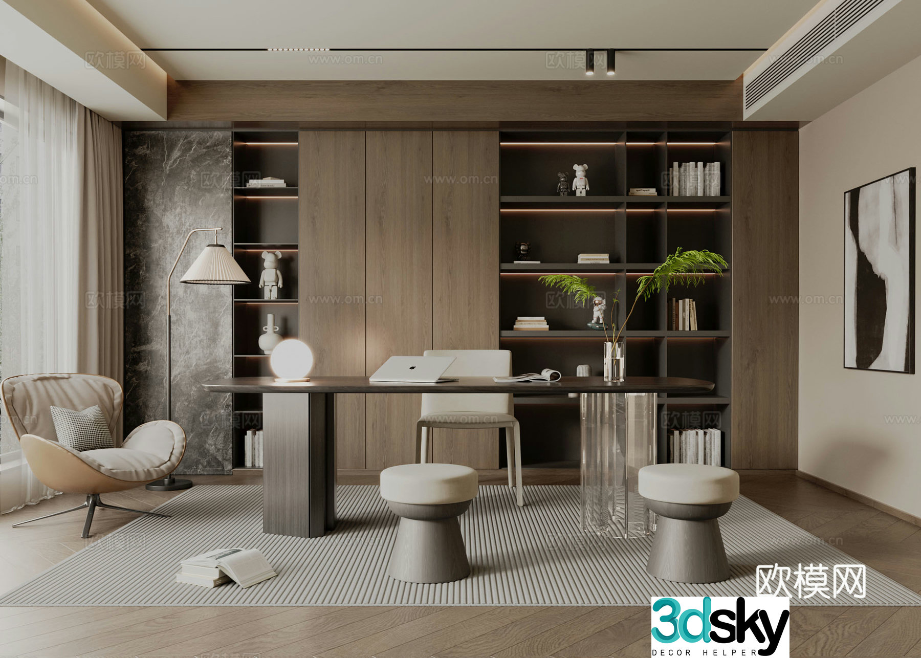 Modern Italian study 3D model
