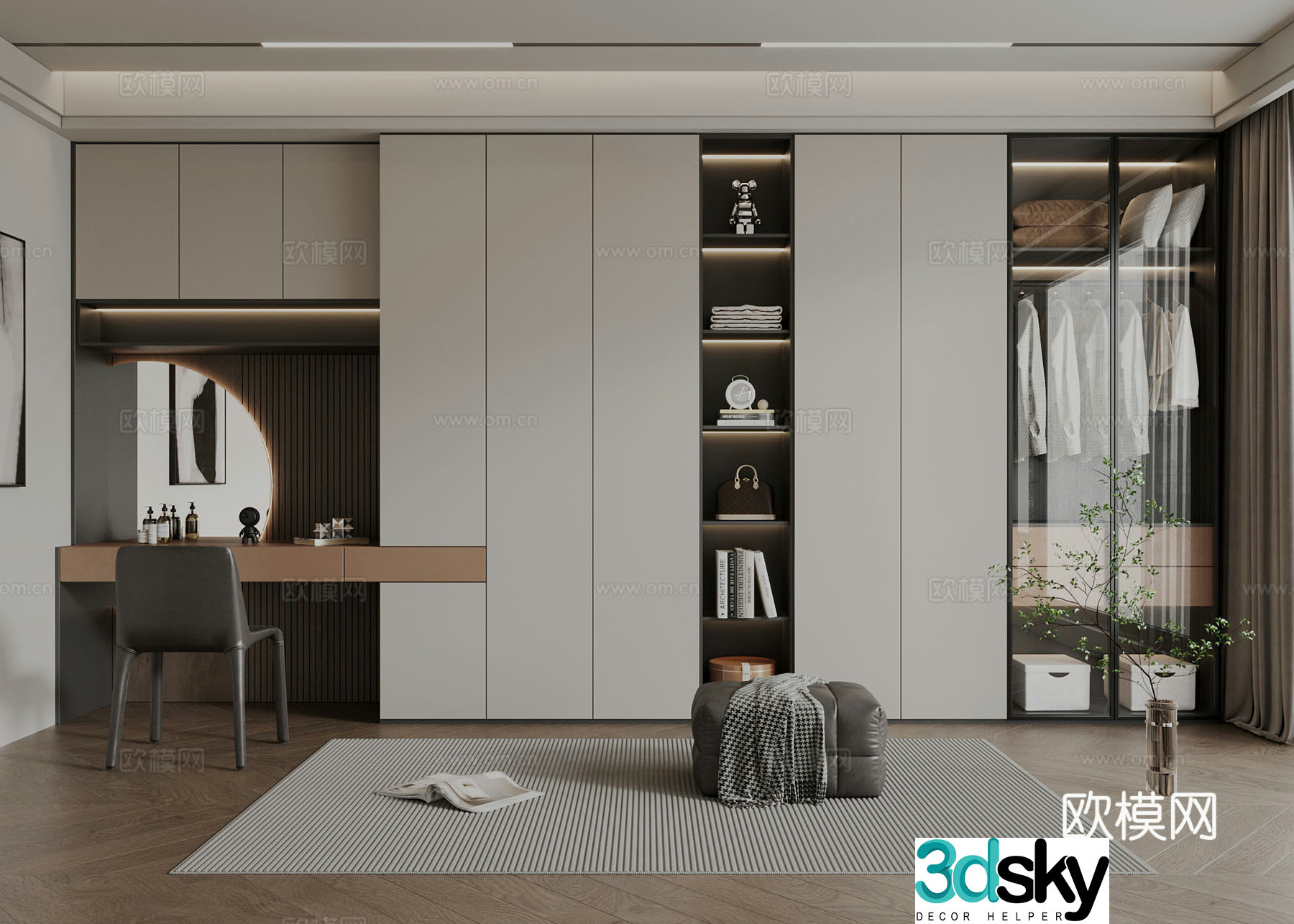 Modern Italian wardrobe 3d model