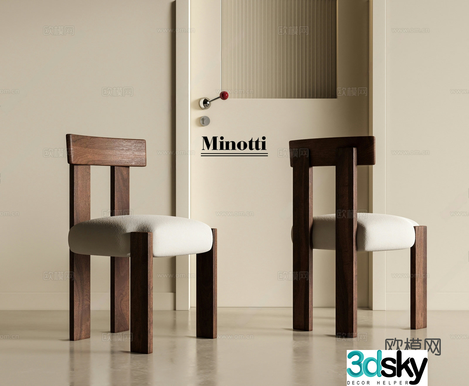 Middle Ages Wasabi Dining Chair Middle Ages Wasabi Dining Chair Fabric Dining Chair Wooden Dining Chair Backrest 3D Model