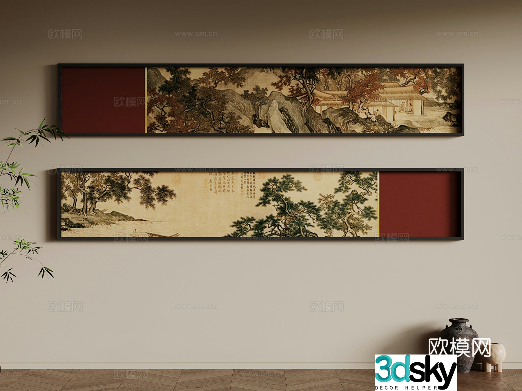 Decorative paintings Middle style decorative painting 3d model