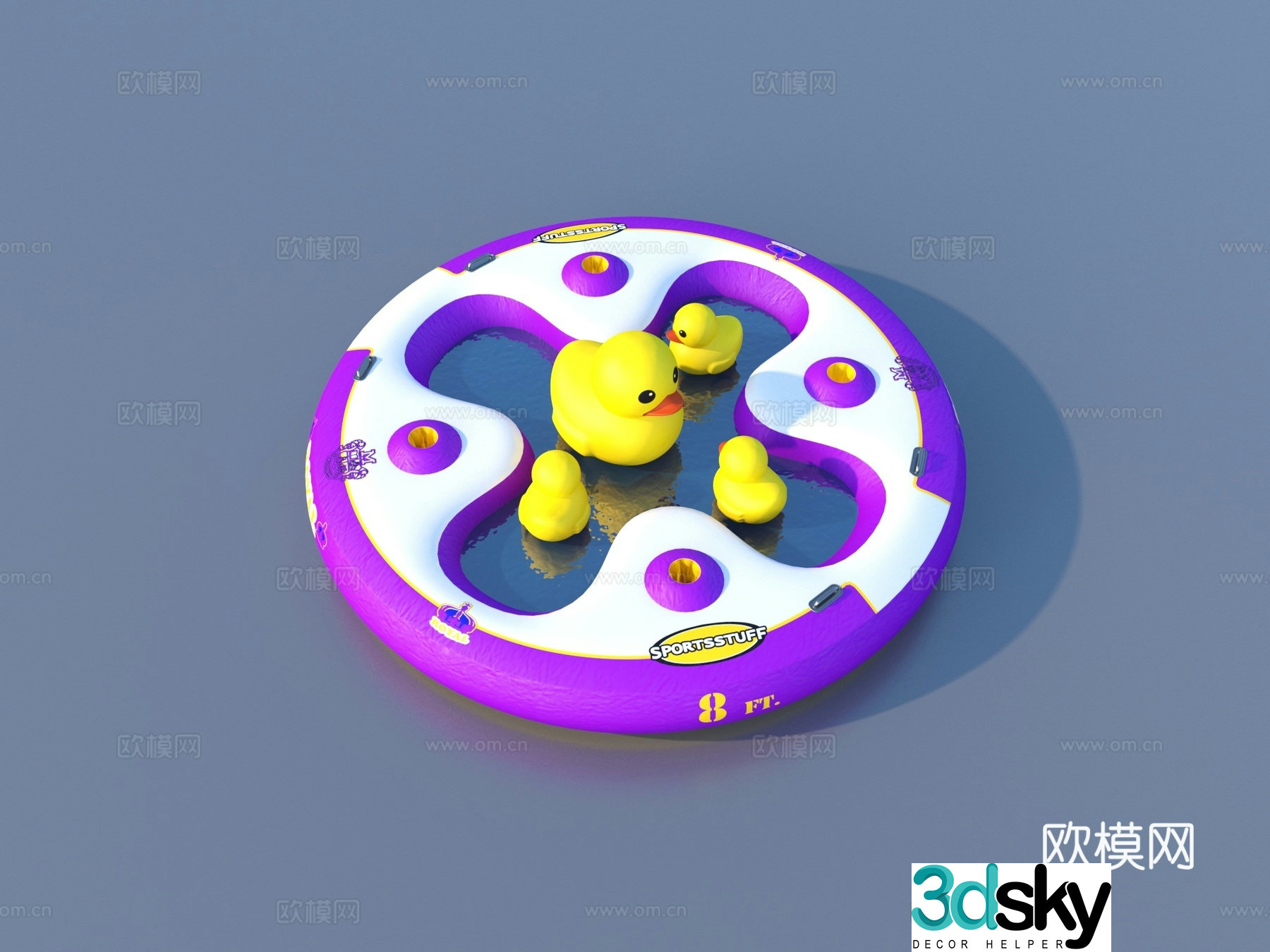 Inflatable pool little yellow duck toy duck 3d model