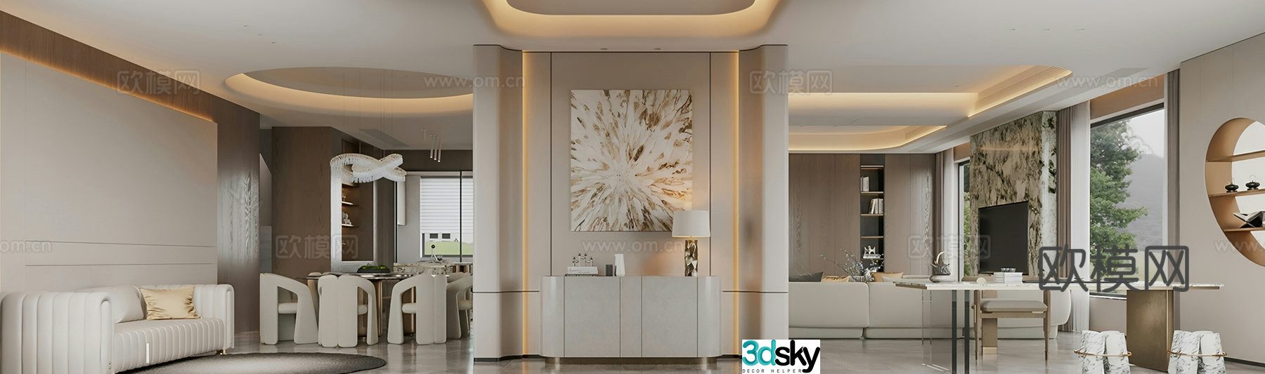 Italian style entrance minimalist entrance 3D model
